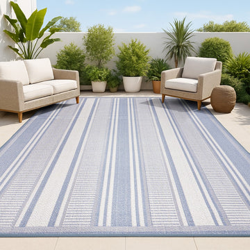 Haynes Modern Double Stripe Indoor/outdoor Area Rug